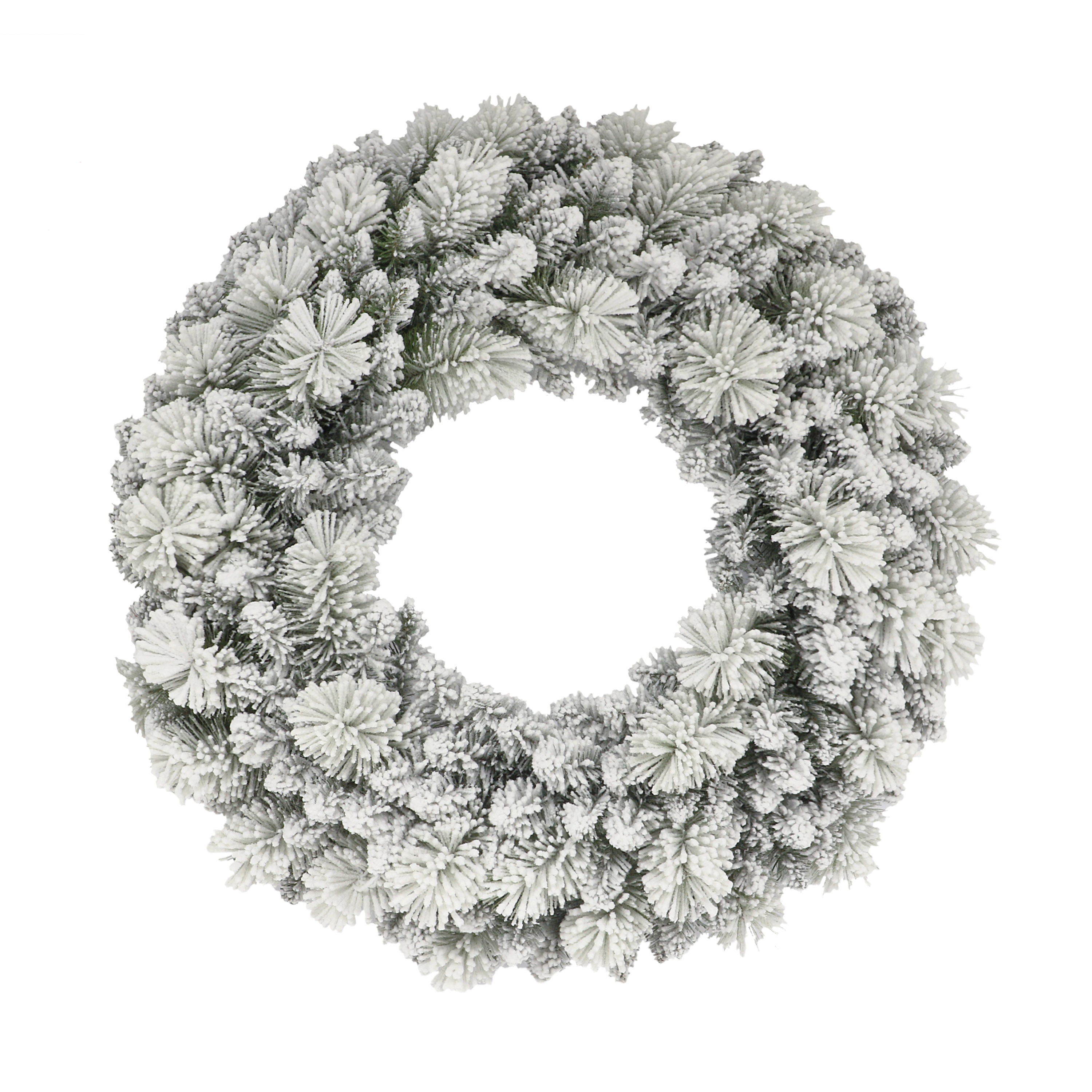 32" Flocked Spruce Wreath 0999A-WF32