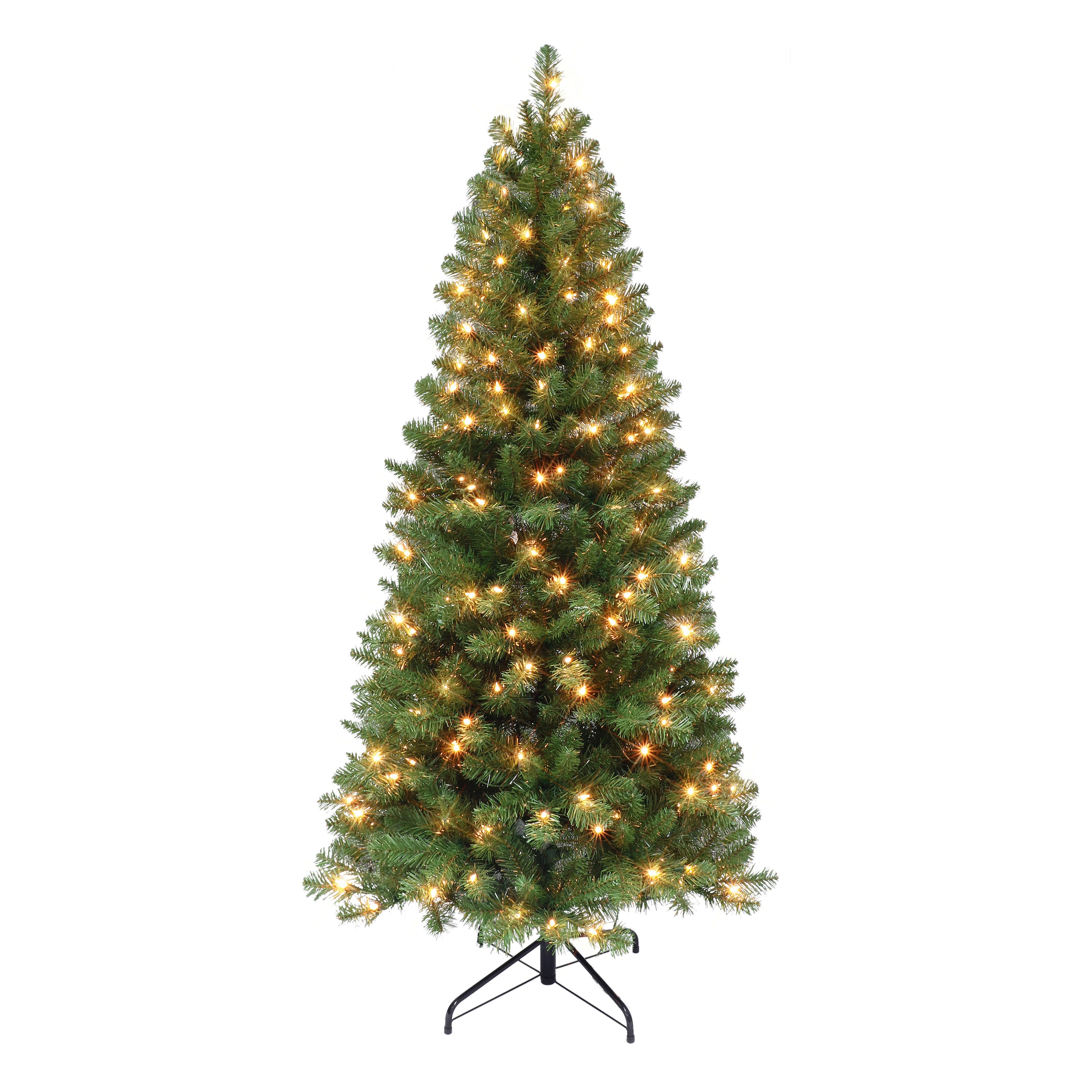 6 ft Pre-lit Virginia Pine Tree 659 Tips 250 UL Clear Lights Metal Stand 0998A-T60C25