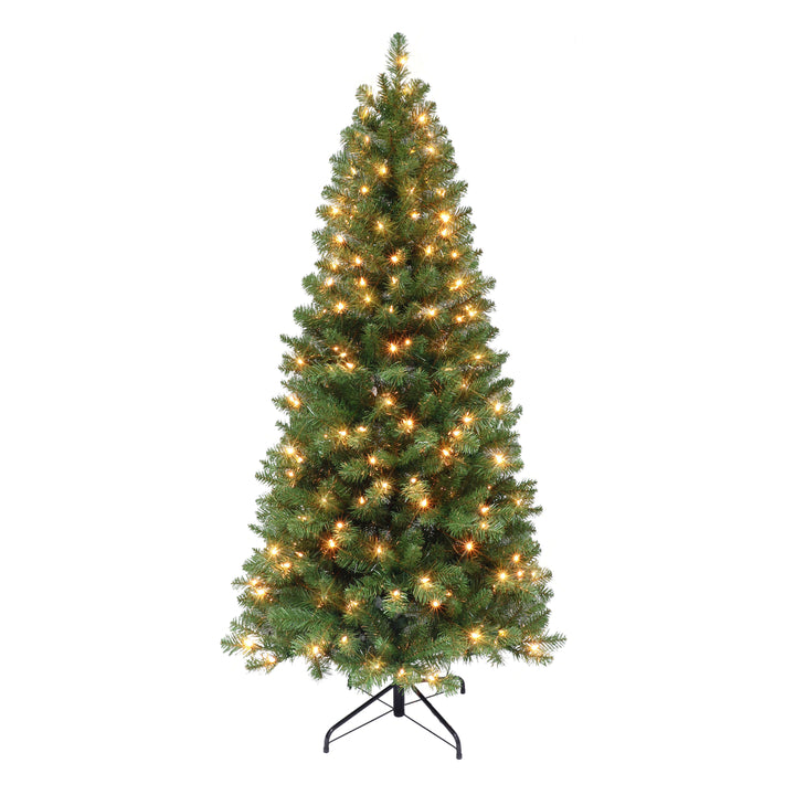 6 ft Pre-lit Virginia Pine Tree 659 Tips 250 UL Clear Lights Metal Stand 0998A-T60C25