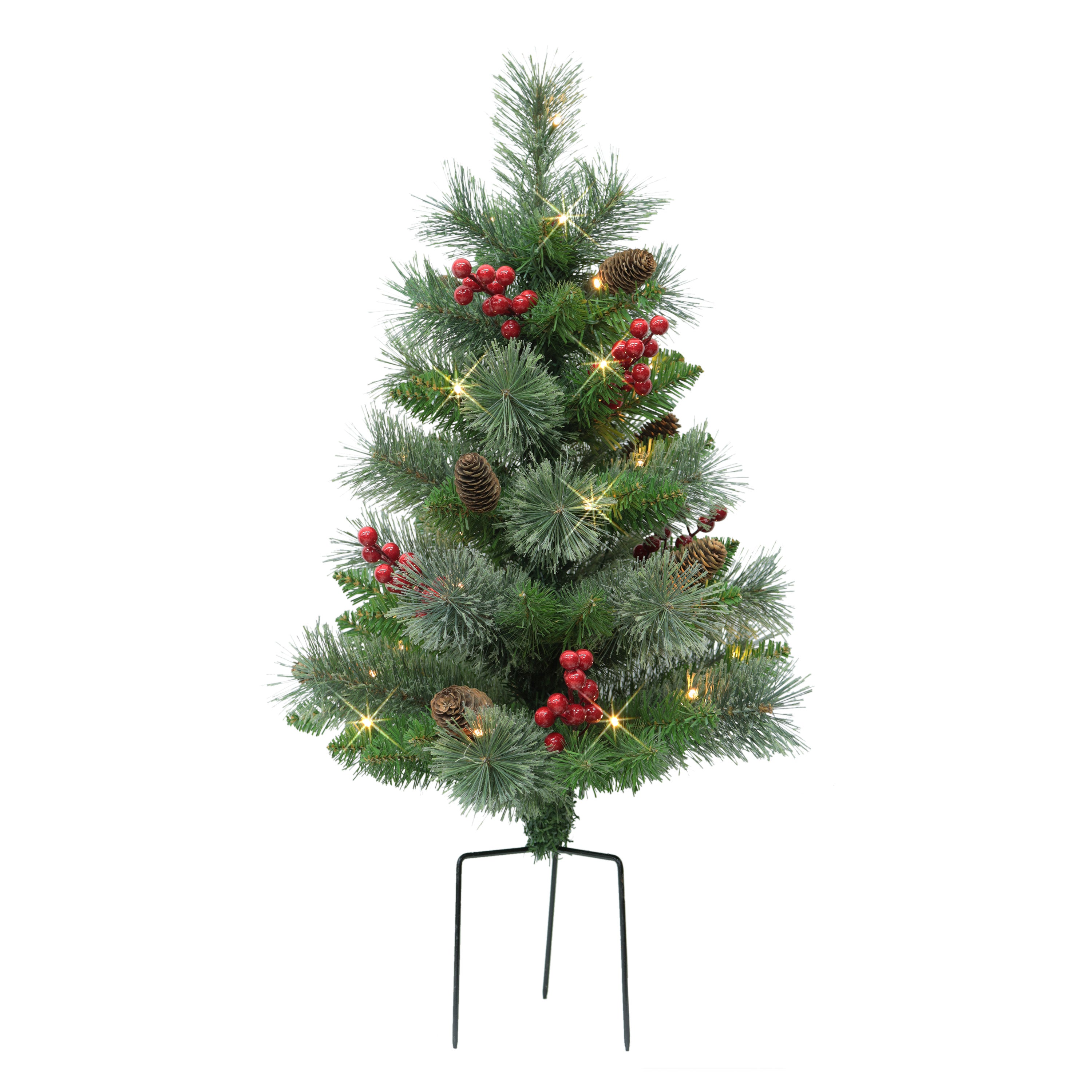 Set of 2 30" Pre-Lit Urn Filler with Battery-Operated Timer 3788-ST30LW035A-2-BO