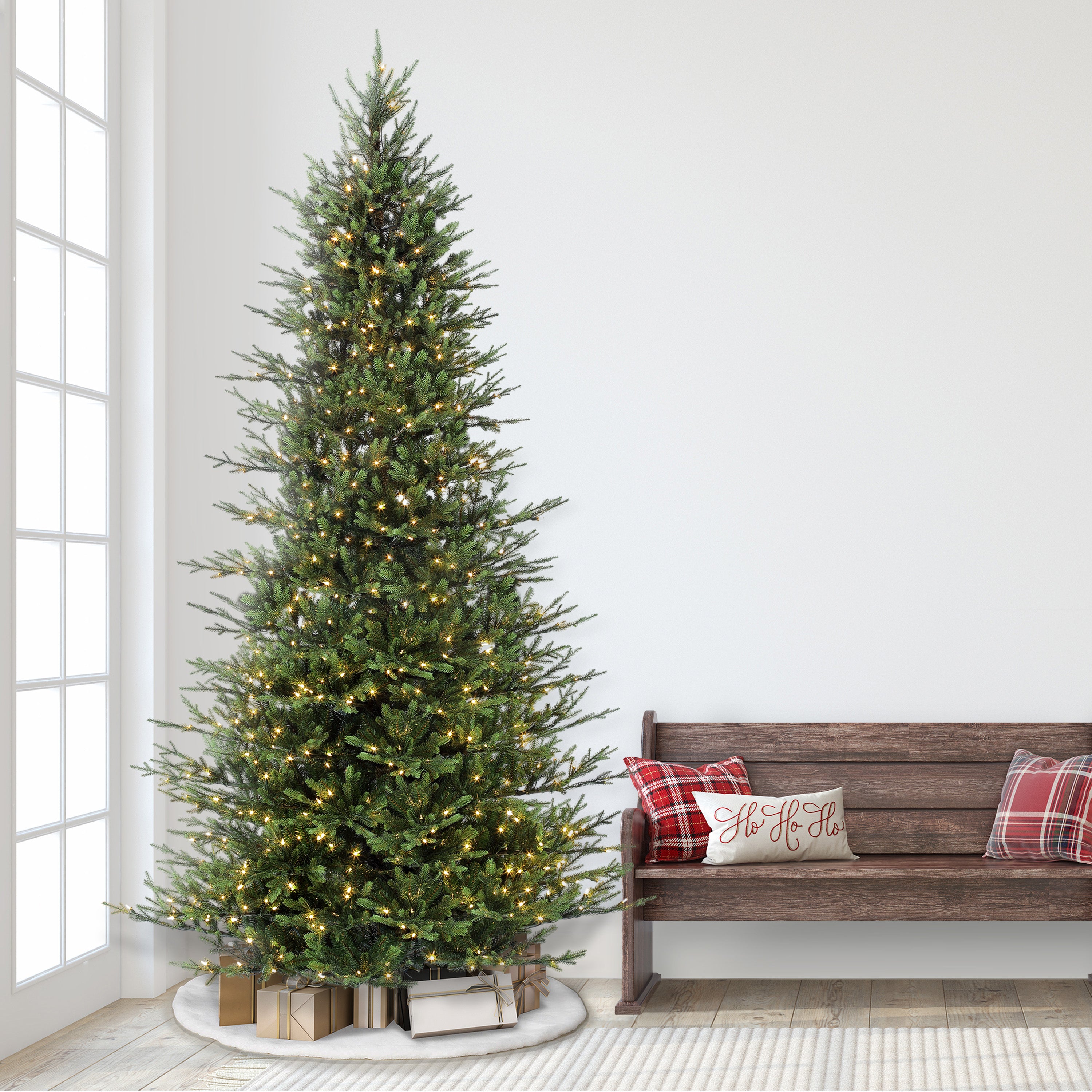 9ft Pre-Lit Slim Balsam Fir Christmas Tree