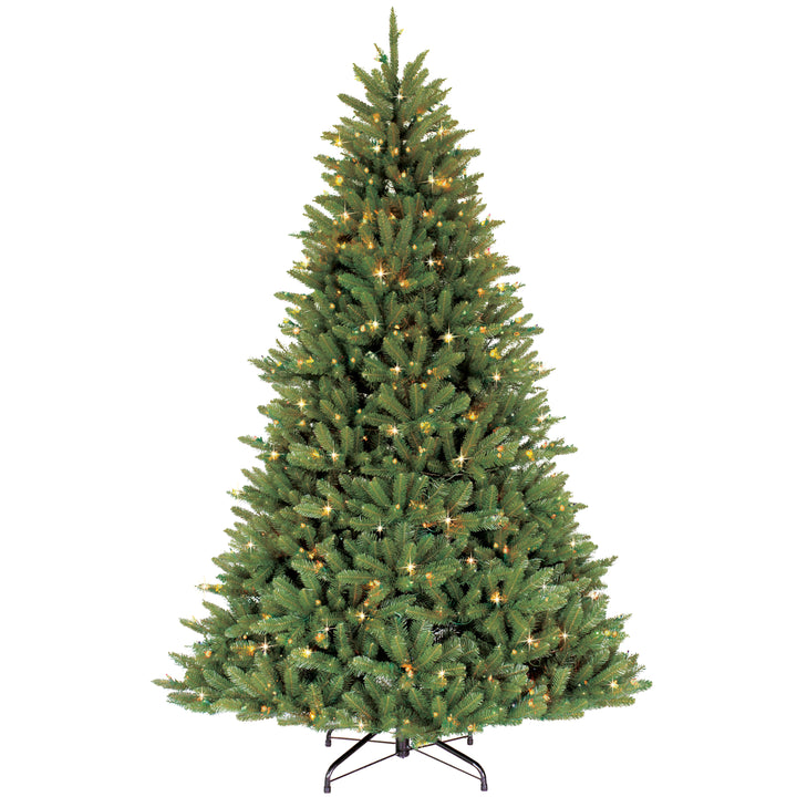 7.5 ft Pre-Lit Fraser Fir Artificial Christmas Tree with 750 UL Clear Lights Metal Stand Green FFA-75C75