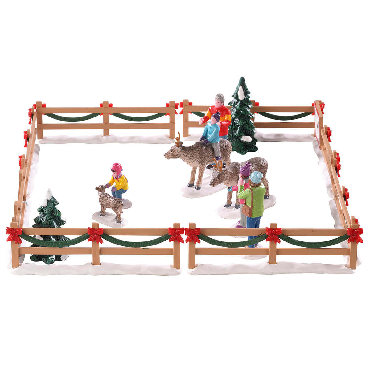 Lemax Reindeer Petting Zoo Table Accent Set of 17 #93434