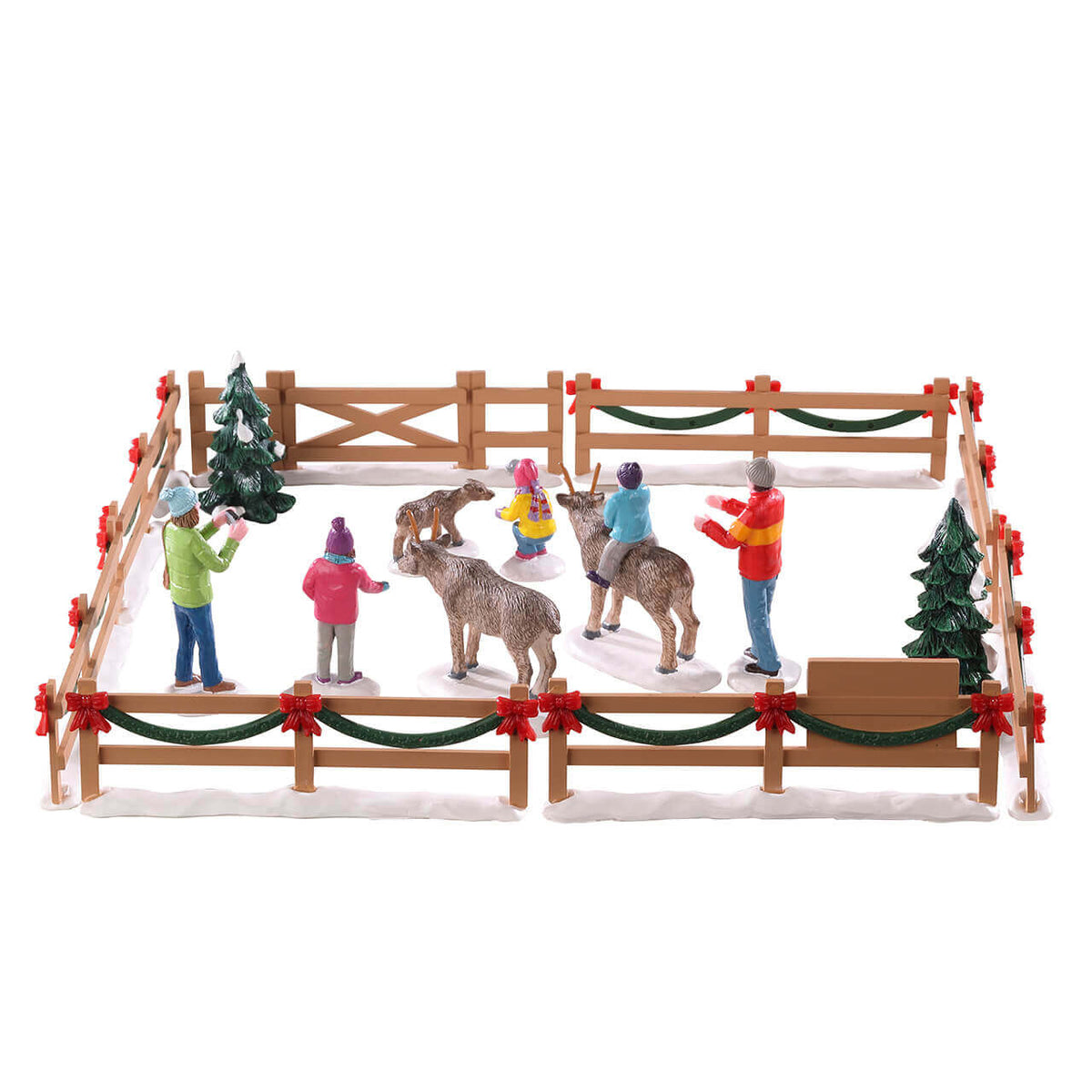 Lemax Reindeer Petting Zoo Table Accent Set of 17 #93434