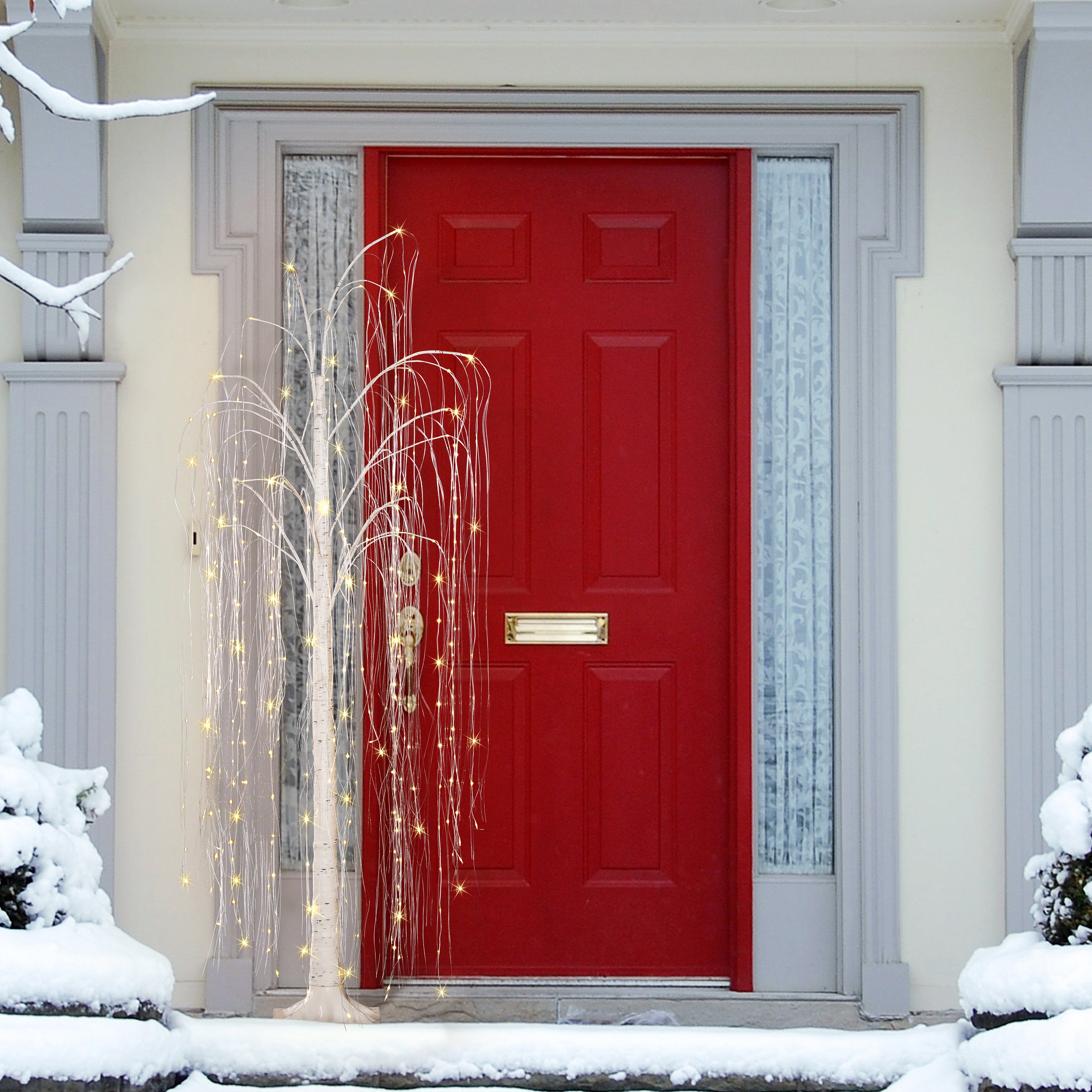 6ft Pre-Lit Outdoor Willow Tree