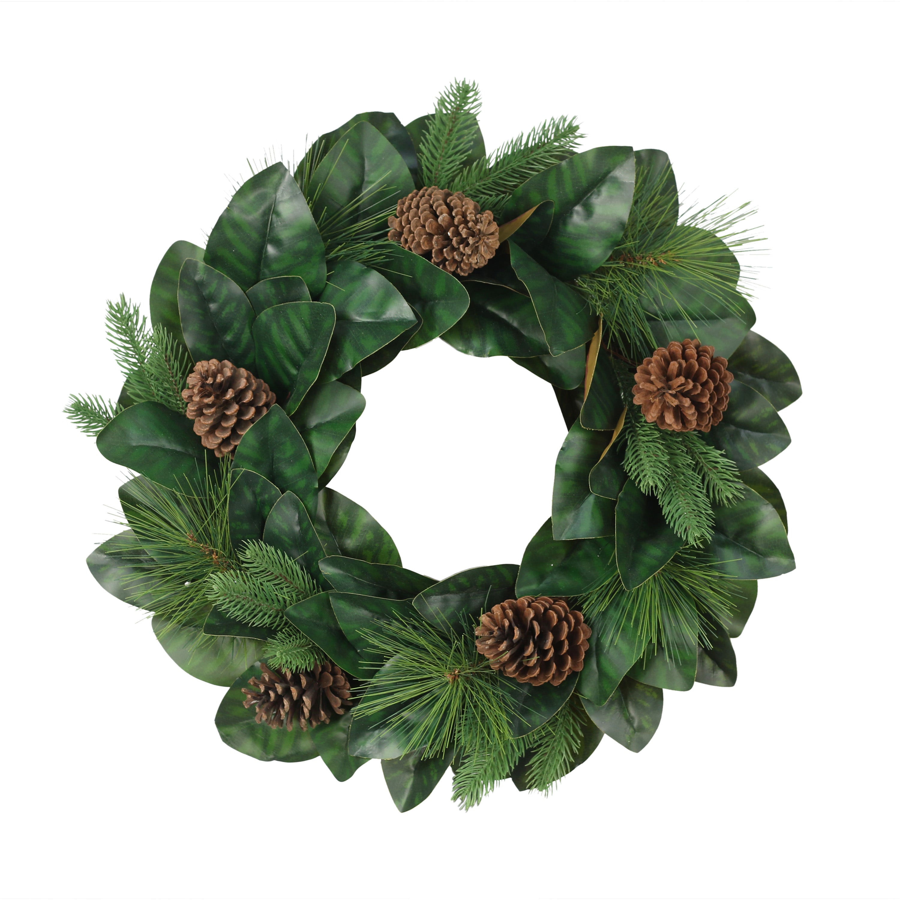 24" Wreath with Magnolia Leaves 3819A-W24