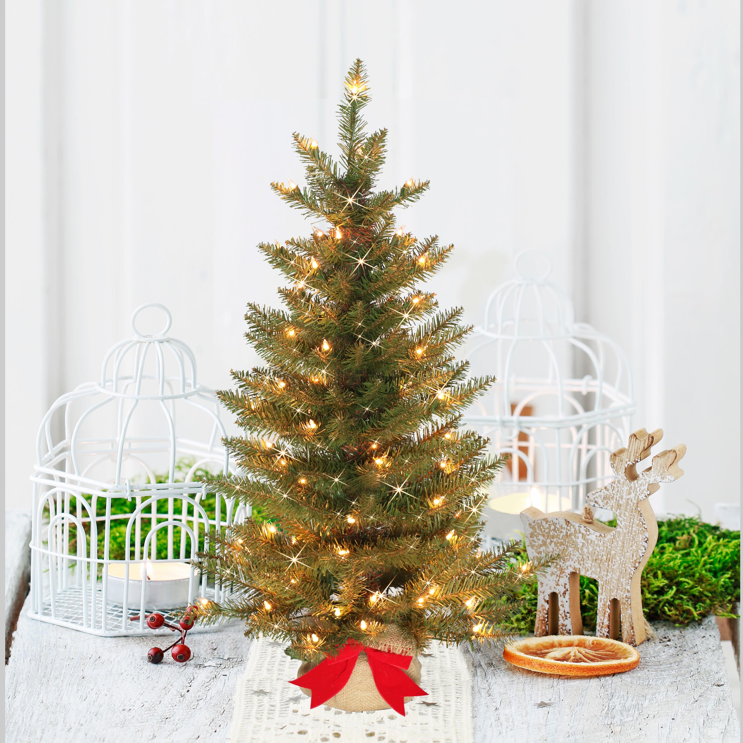 3ft Pre-Lit Slim Fraser Fir Christmas Tree