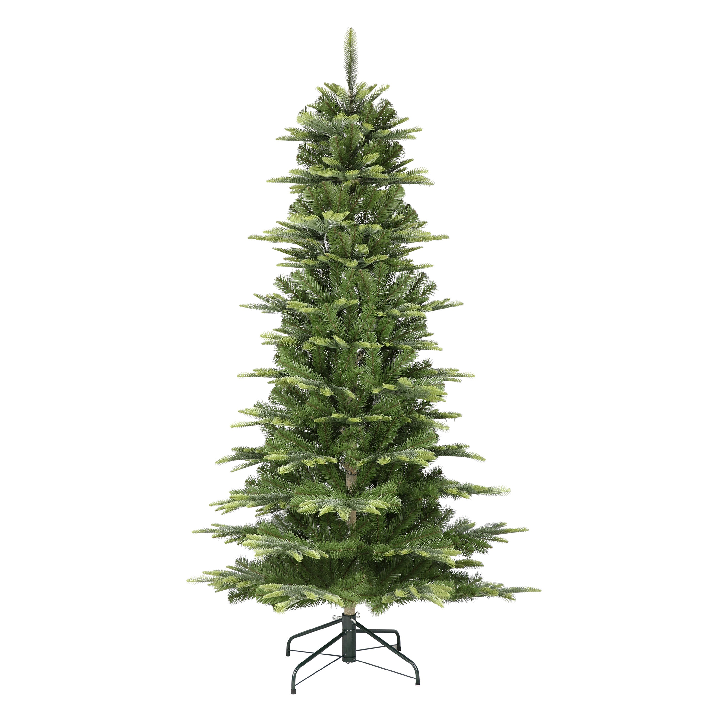 6.5 ft Slim Aspen Fir Artificial Christmas Tree with Metal Stand Green APGSLA-65