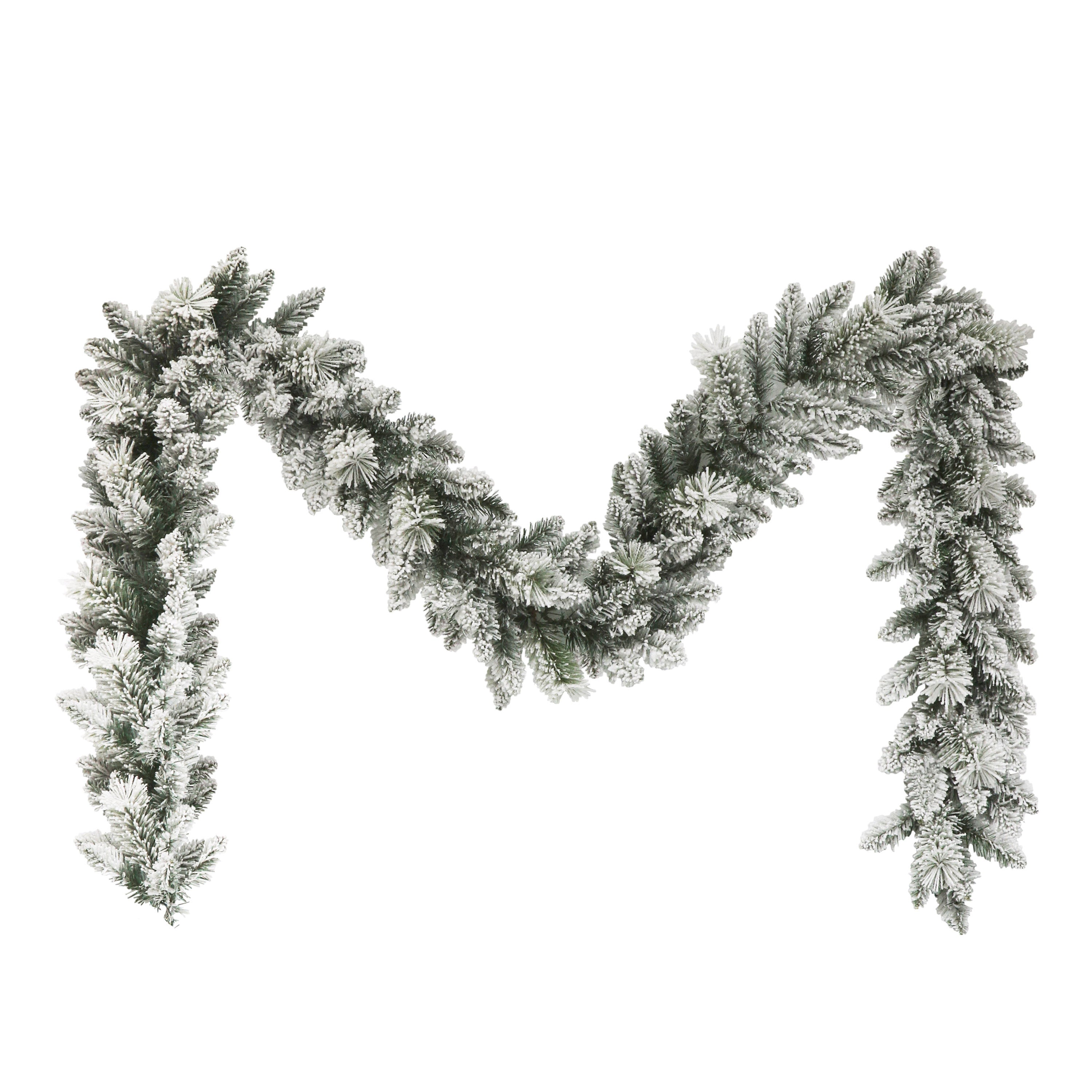 9 ft Flocked Spruce Garland with 160 Tips 0999A-GF9/10