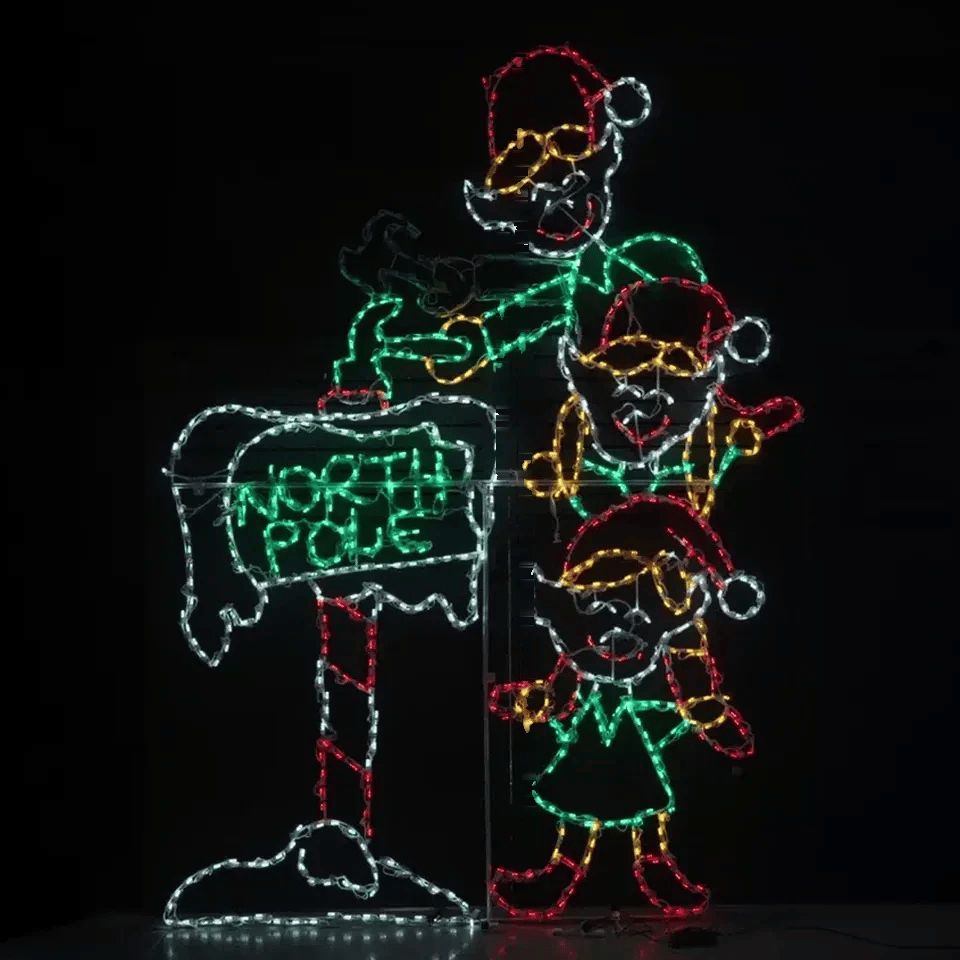 Brite Ideas 86" North Pole Elves Animated LED Display ELFSG-72