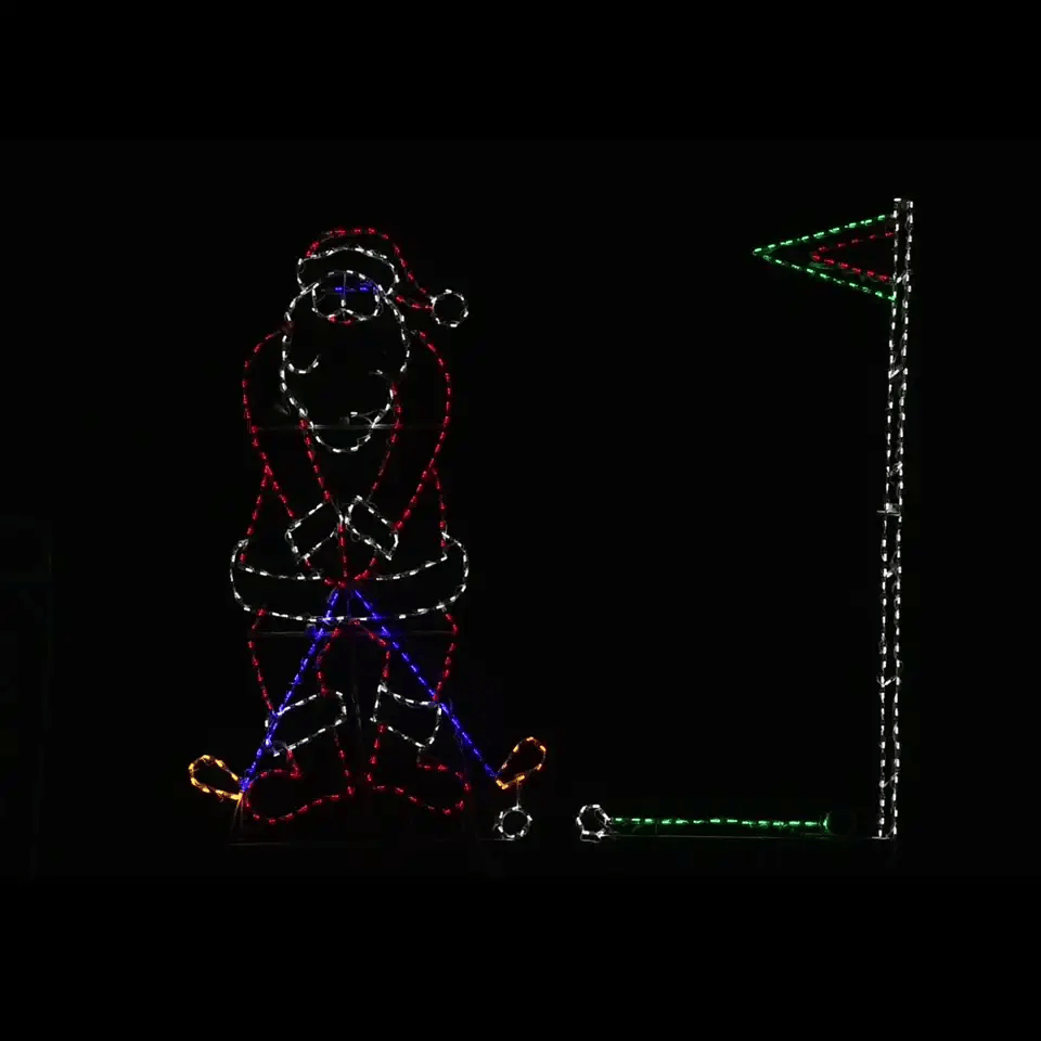 Brite Ideas 86" Golfing Santa Animated LED Display GS72