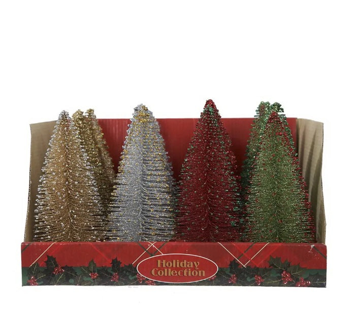 6" Gold/Silver/Red/Green Trees