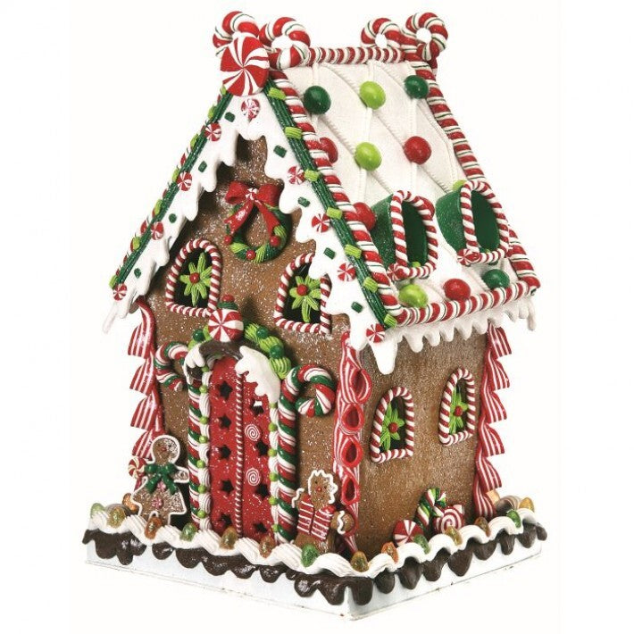 14" Lighted LED Candy Cane House # MTX44179_MULT