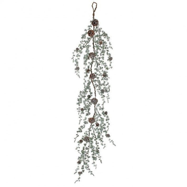 54" Frosted Glitter Ming Pine with Jingle Bells Garland # MTX59214_GRSV