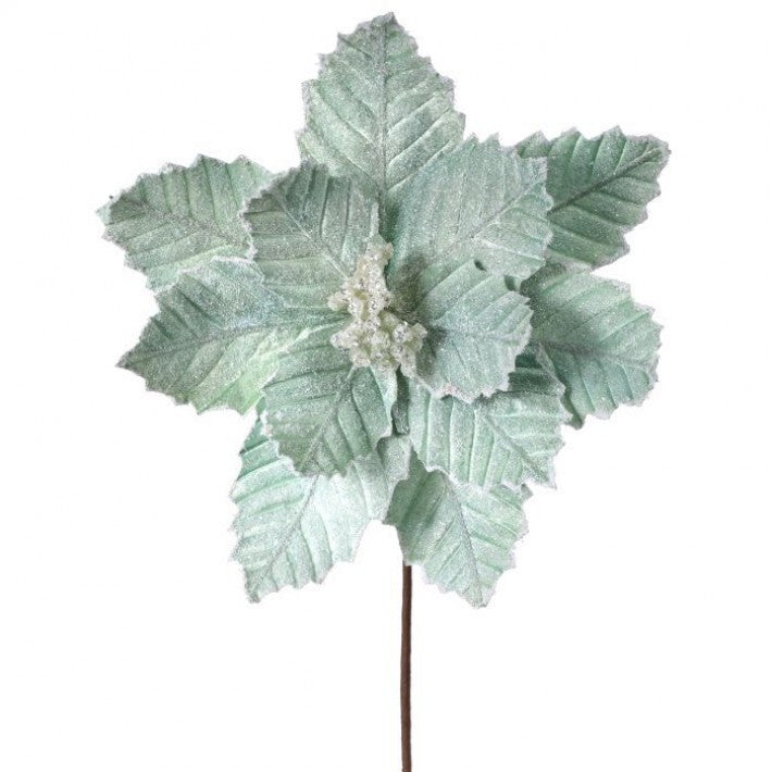 20" Sugared Mint Green Poinsettia Stem # MTX62033_MIGR