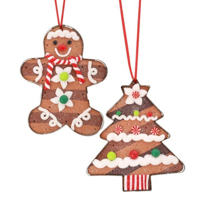 5" Gingerbread Cookie Cutter Tree/Man Ornament, 2 Assorted # MTX65496_MULT