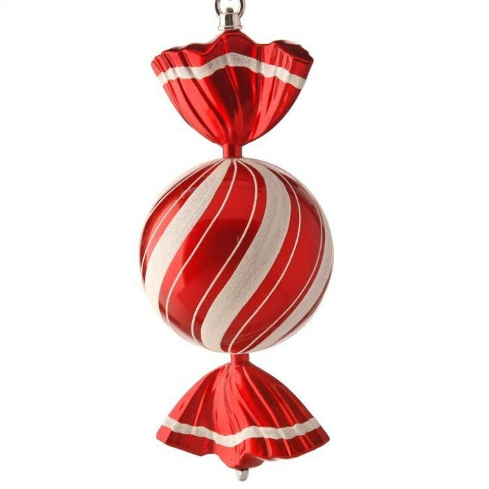 13" Peppermint Candy Round Twist Ornament # MTX67381_RDWH