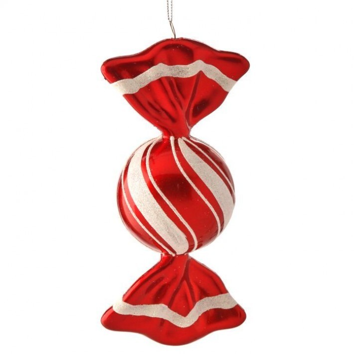 7.5" Peppermint Candy Round Twist Ornament # MTX67382_RDWH