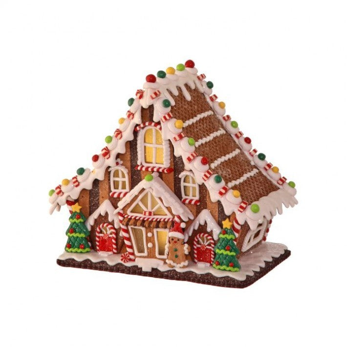 9.5" LED Chalet Candy/Cookie Gingerbread House with B/O and Timer # MTX68295_MULT