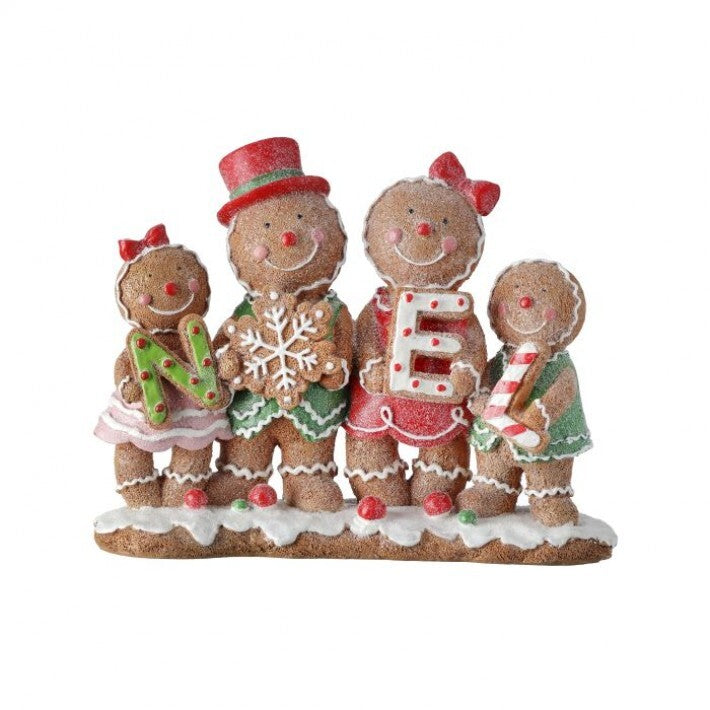 7.5" "Noel" Gingerbread Family # MTX68379_RDGW