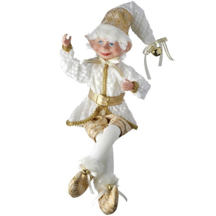 17" Gold & Ivory Fabric Bendable Elf # MTX69420_IVGD