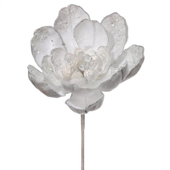 24" White Iced Winter Magnolia Stem # MTX71691_WHFR