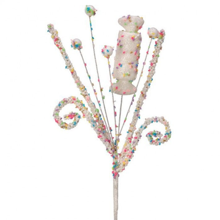 18" Peppermint Sprinkles Candy Spray Pick # MTX72155_PTMT