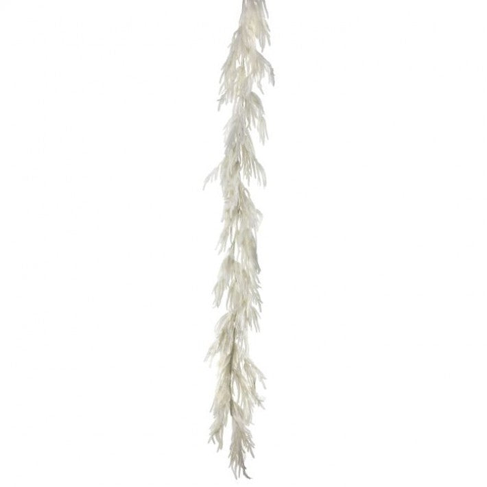 120" Real Touch Flocked White Norfolk Pine Garland # MTX72298_WHSN