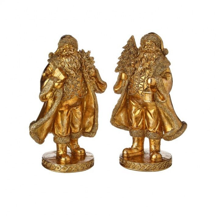 9" Gilded Gold Santa Figurine, 2 Assorted # MTX73031_GOLD