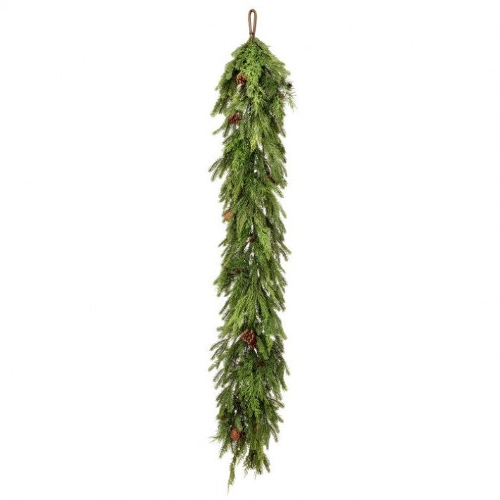 12" x 72" Natural Touch Mix Evergreen Garland # MTX73279_GRN