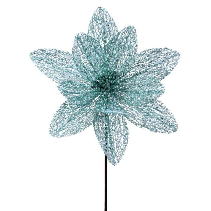 22" Mint Green Glitter Poinsettia Stem # MTX73375_MIGR