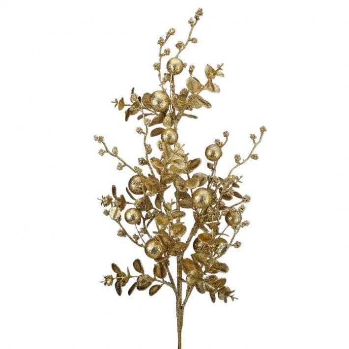 30" Gold Glitter Eucalyptus Spray Pick # MTX73710_GOLD