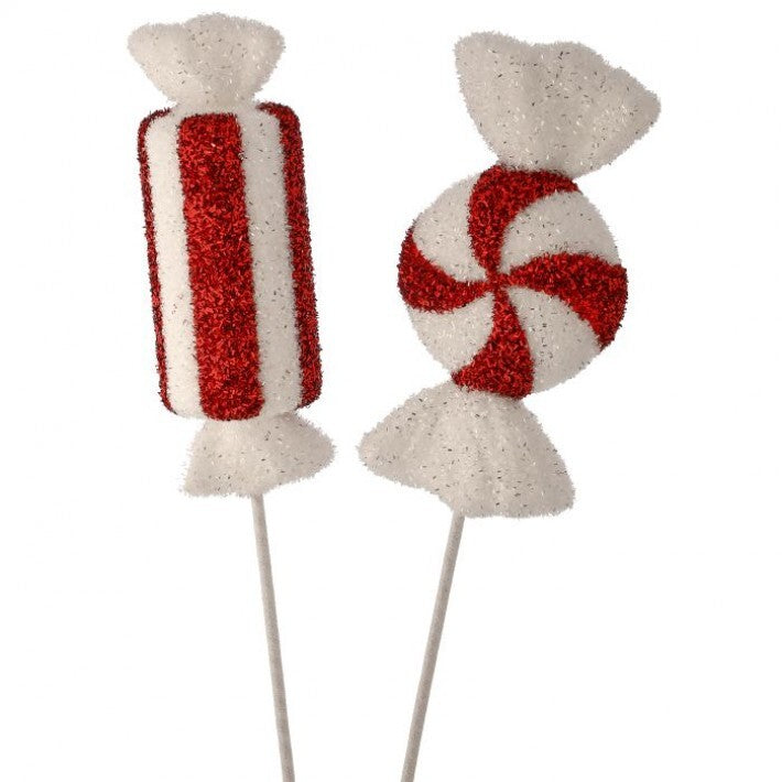 26" Peppermint Sweets Candy Stems, 2 Assorted # MTX73808_RDWH