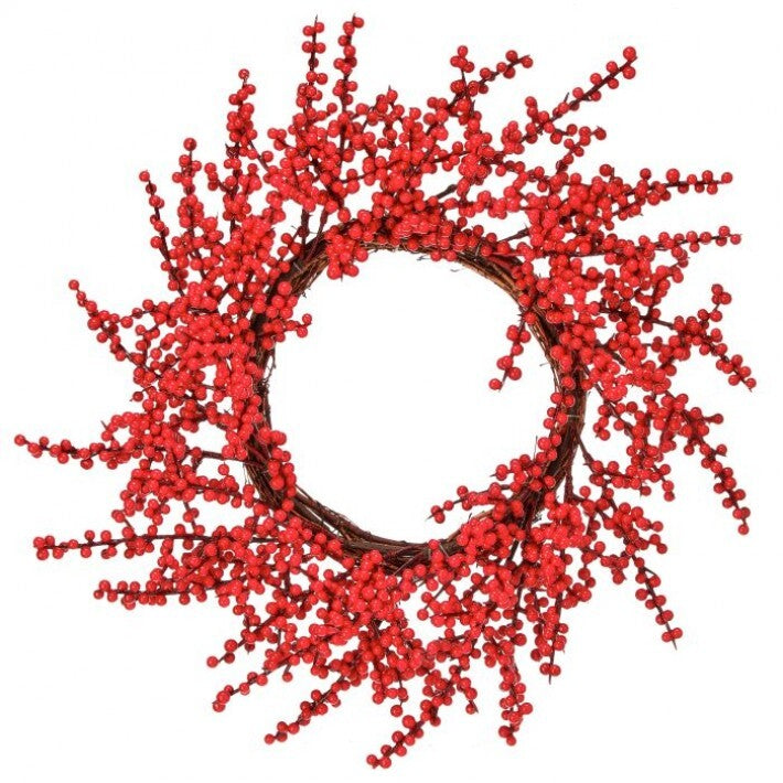 24" Winter Berry Wreath # MTX74051_RED