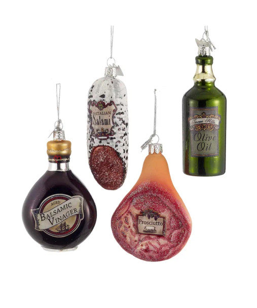 3.5" Noble Gems Italian Food Ornament, 4 Assorted