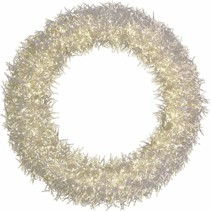 36" LED Overlit Wreath with 8-Function Cluster Lights in Warm White