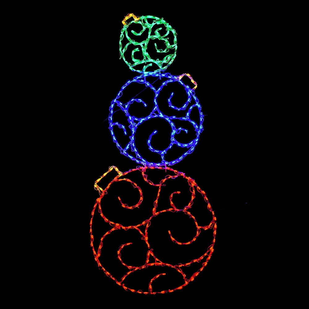 Brite Ideas 82" Three Ornament Stack Animated LED Display ORST