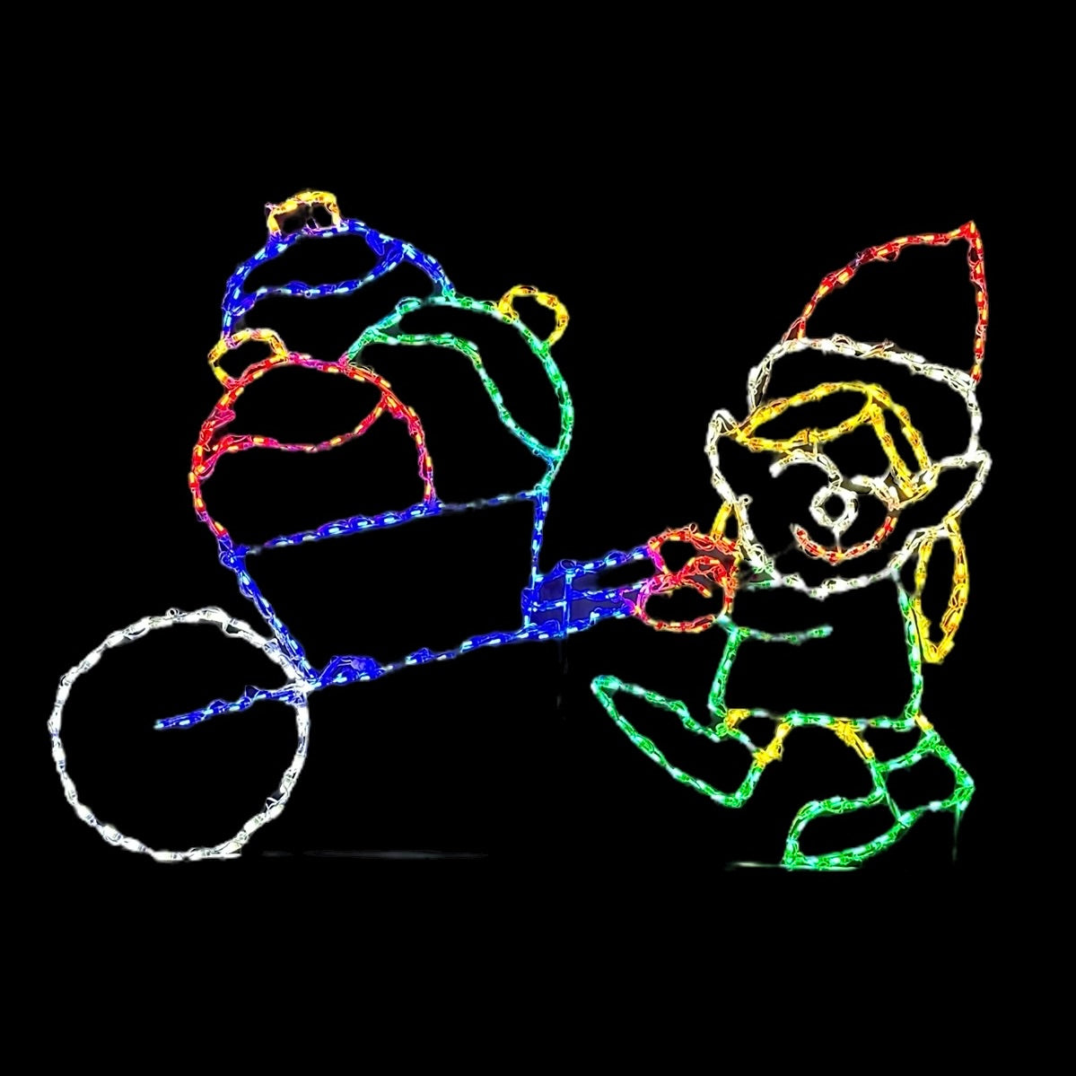 Brite Ideas 55" Girl Elf Carrying Presents in Wheelbarrow LED Display ELFWG