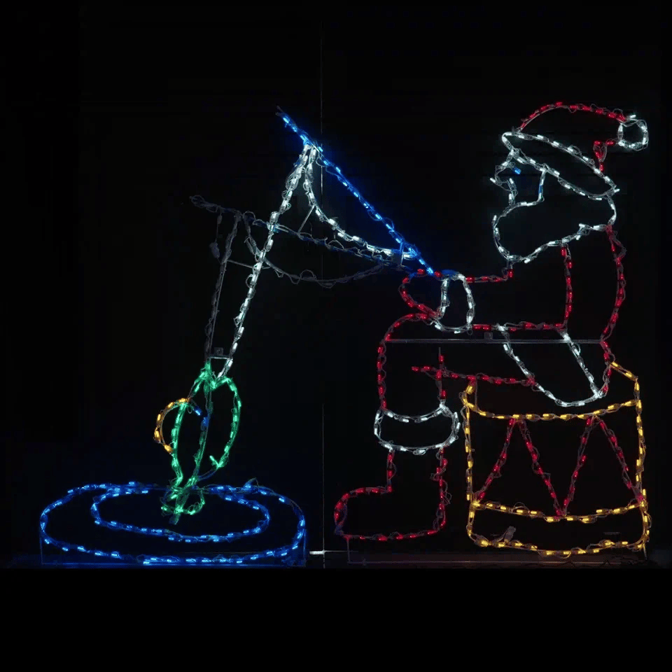 Brite Ideas 64" Santa Fishing Animated LED Display SANTAFISH