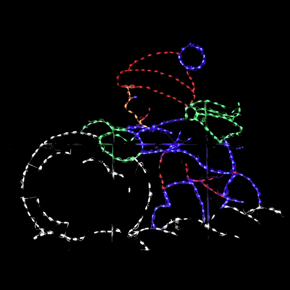 Brite Ideas 65" Boy Rolling Snow Ball LED Display SBB