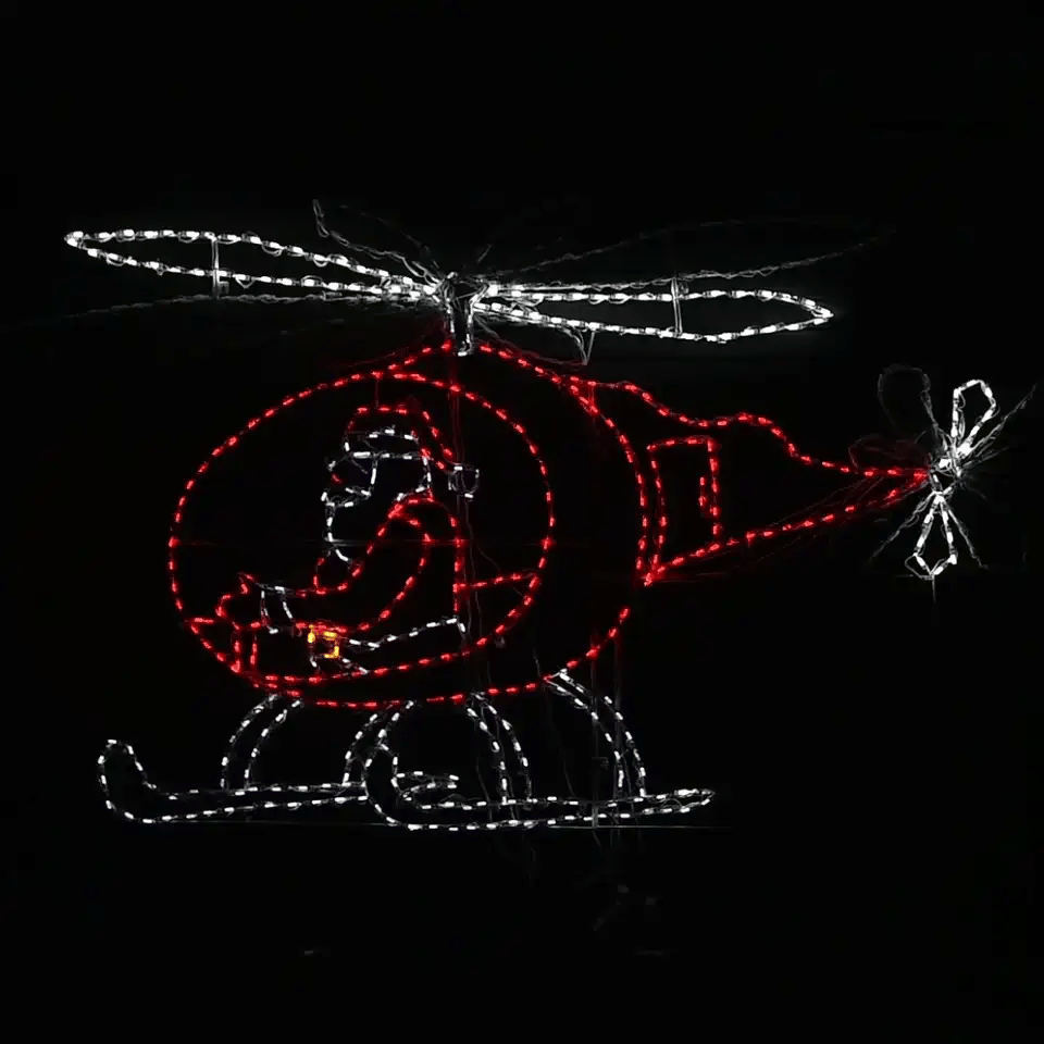 Brite Ideas 59" Santa Flying Helicopter Animated LED Display SHCPTR