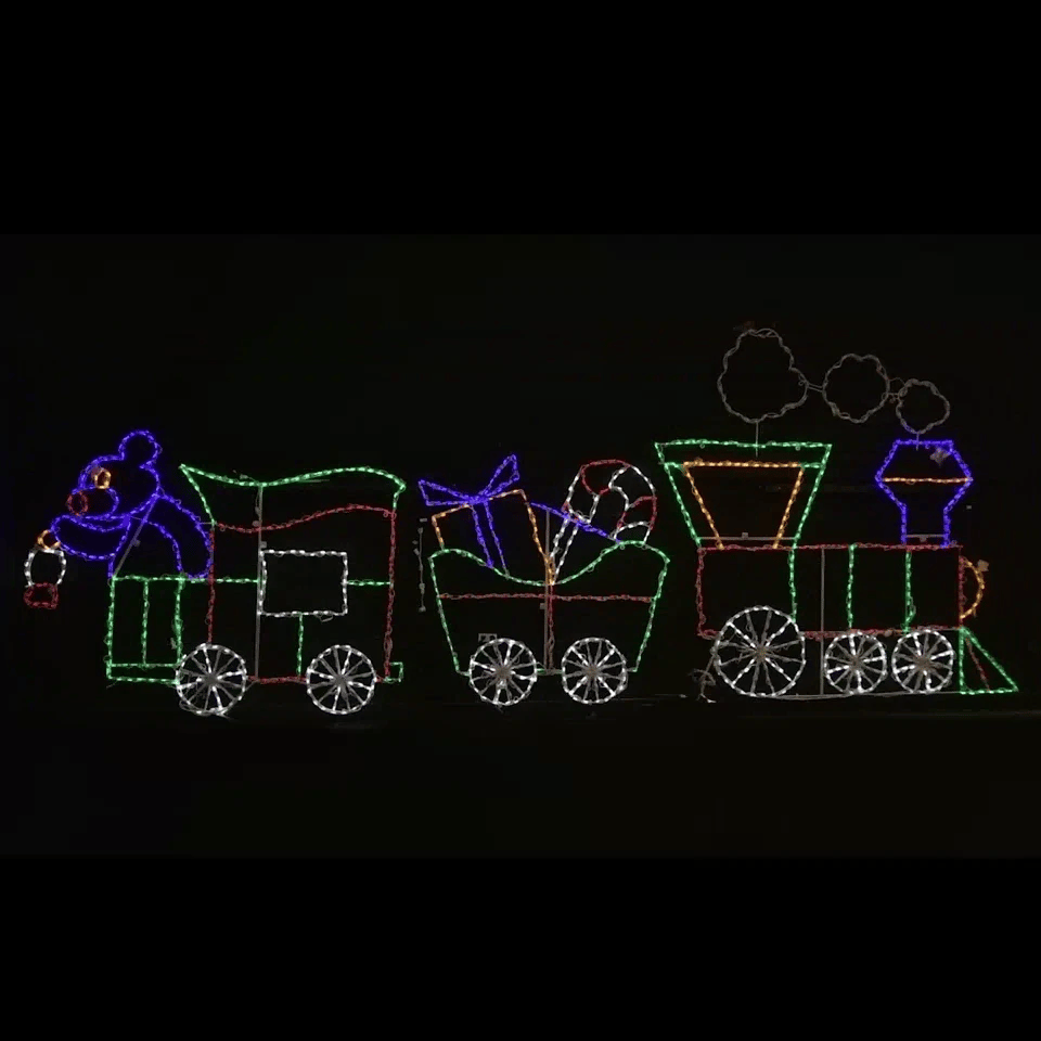 Brite Ideas 203" Christmas Train Set Animated LED Display TC03