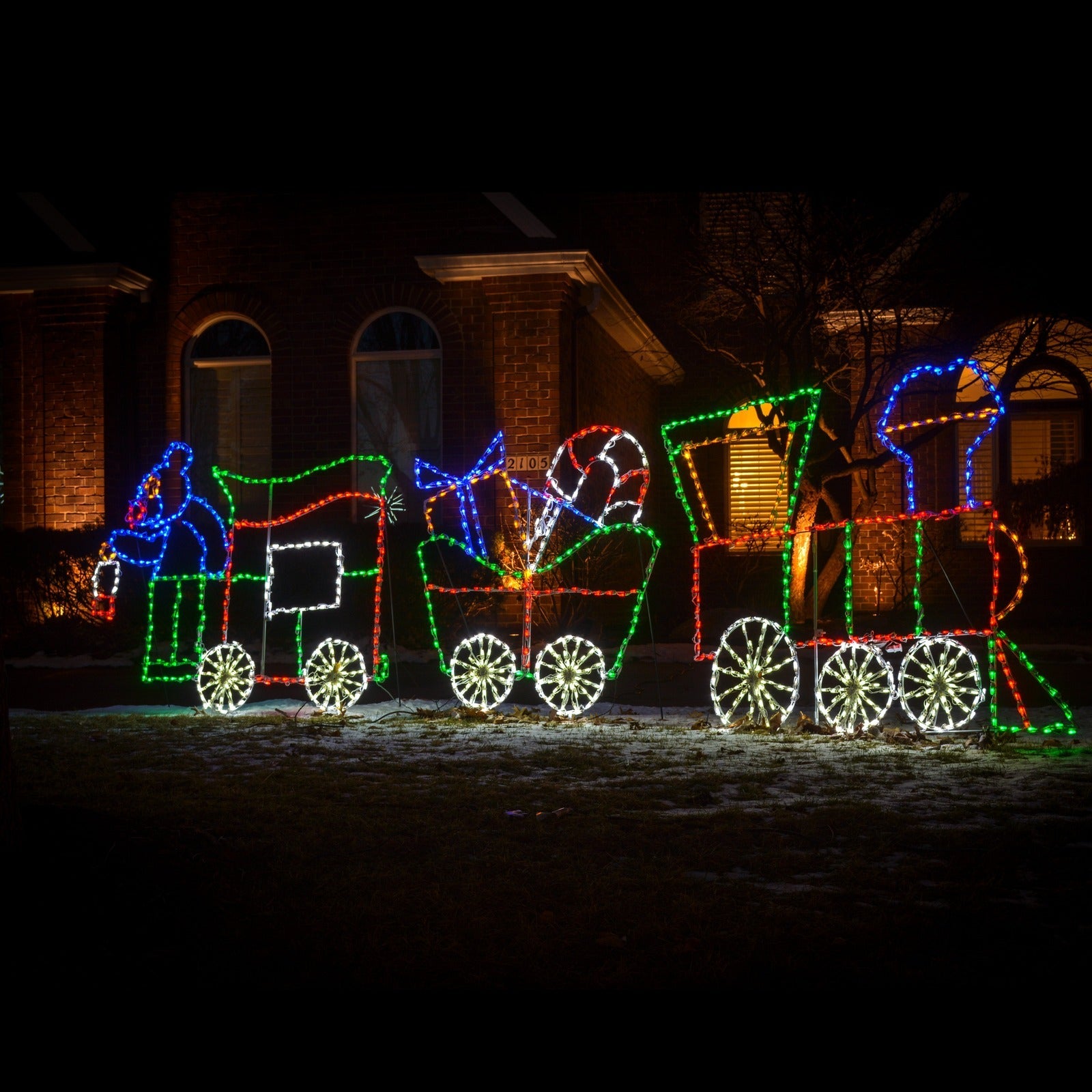 Brite Ideas 203" Christmas Train Set Animated LED Display TC03