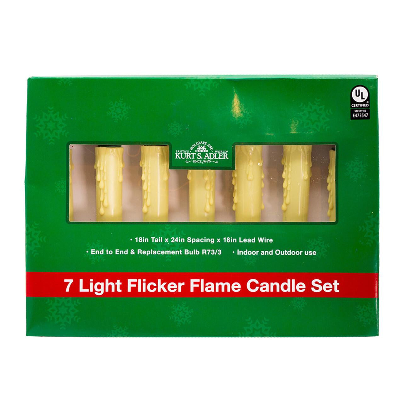 Kurt Adler UL 7-Light Flicker Flame Candle Light Set #UL0740L #KS-UL0740L