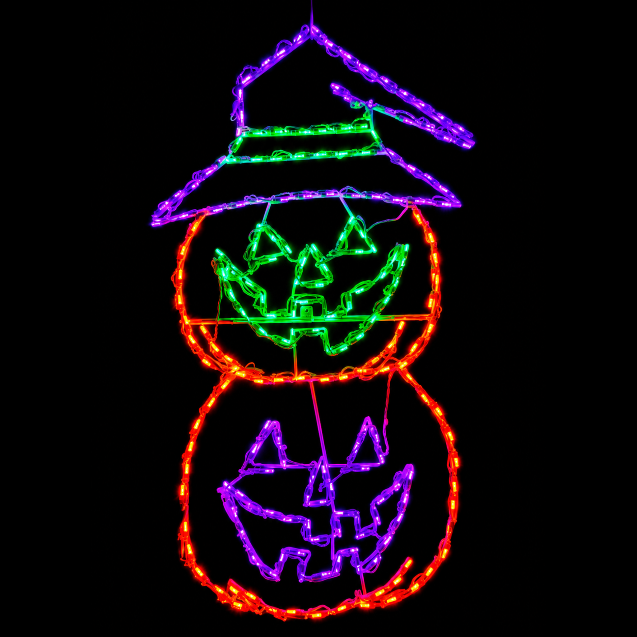 Brite Ideas 48" Two Stacked Jack-o-Lanterns LED Display PKSTACK2