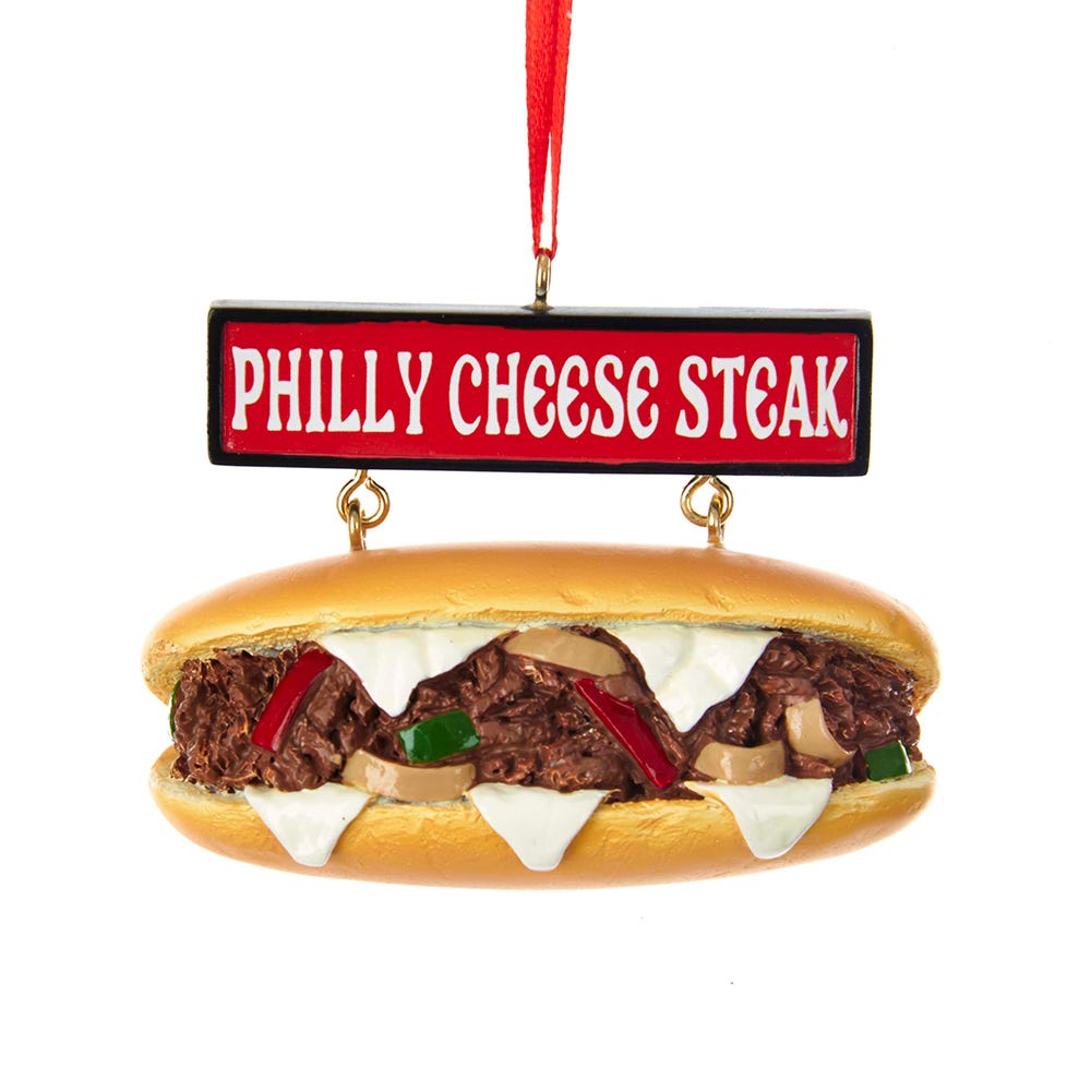 2.5" Cheese Steak Sandwich with Sign Ornament #A1786