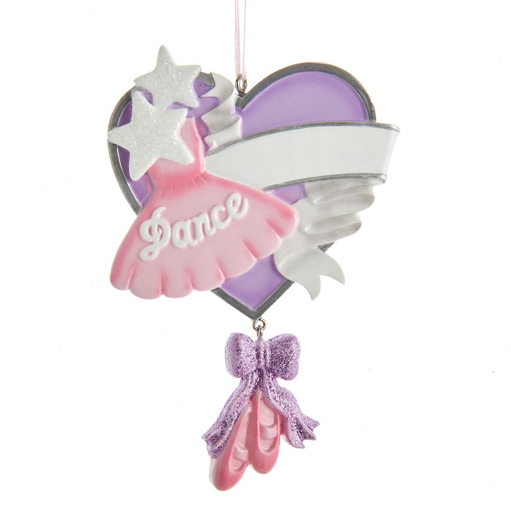 4.5" Dance Ballet Heart Ornament A2042