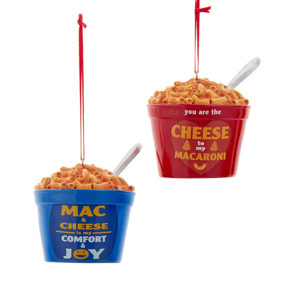 2.75" Red/Blue Mac & Cheese Ornaments, 2 Assorted #A2214