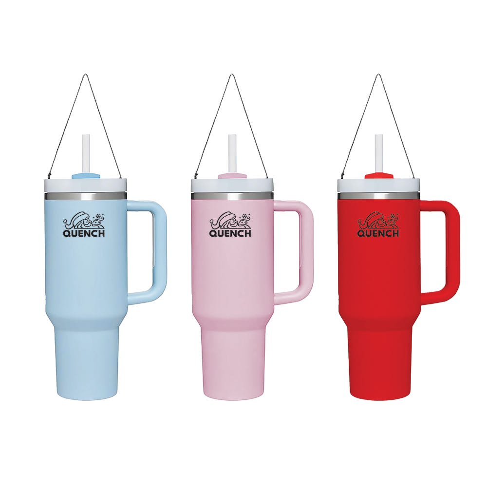5" Water Tumbler with Straw Ornament, 3 Assorted #A2369