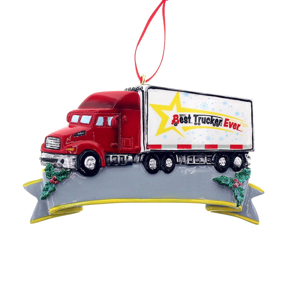 2.375" "Best Trucker Ever" Truck Ornament A2441